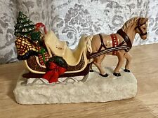 Vintage 1978 Christmas Sleigh Hand Painted Ceramic Mold picture