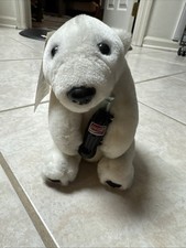 Vintage Coca Cola Polar Bear Coke Bottle White Teddy Stuffed Animal Plush 1993 picture