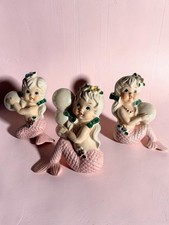 Vintage Pink Ceramic Mermaid Wall Plaques Figurines 🌴  TILSO 🐚  So Cute 🐙 picture