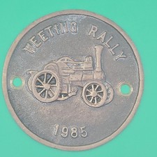 Vintage Weeting Steam Rally 1985 Brass Plaque / Medallion / Badge picture