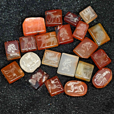 Lot Sale 20 Antique Near Eastern Carnelian Intaglio Seal in good Condition picture