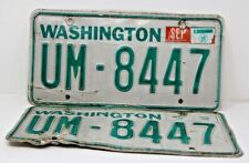 Vintage Washington License Plates Matching Pair Set 1970'S 1980'S 1989 Tab picture