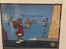 Chuck Jones Signed Anamation Cel Meter Leader Marvin Martian 464/500 Warner Bros picture