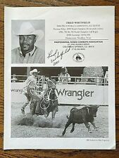 FRED WHITFIELD Signed 8 x 10 photo  5 Time Rodeo World Champion Calf Roper  picture