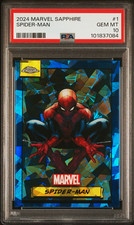 2024 Topps Chrome Marvel Sapphire Spider Man #1 PSA 10 Gem Mint  picture