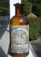 Antique AMYGDALE LOTION ROLFE & GILBERT SMITH'S BLOCK BRANDON,VERMONT Med Bottle picture