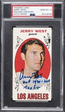 1969 TRADING CARD AUTO JERRY WEST PSA DNA 10 picture