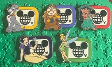 2025 WDW Hidden Mickey WAVE B RETRO D LOGO- 5 pin set NO CHASER picture