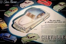 Original 1949 Chevrolet Ad: '49 Seven Models rotating One Chevrolet Model picture