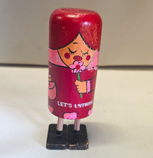 Vtg 1960s Pride Creations Popsie Wood Pop Up Toy Lets Entwine Be Mine Japan MCM picture