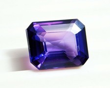 Certified 16.75Ct Natural Violet Emerald Cut Hackmanite Loose Gemstone picture