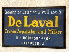 Early 1900’s Delaval Cream Separator Smaltz Tin Sign Original Rare Milker Farm picture
