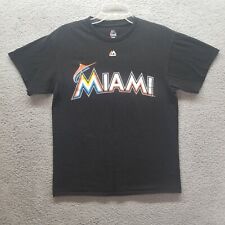Miami Marlins Shirt Adult Medium Black White MLB Baseball Casual Logo Mens picture