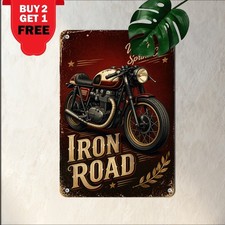 Retro British Motorcycle Tin Sign Vintage Bike Garage Workshop Plaque 8x12 picture