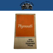 1970 Plymouth Car and Equipment Prices Salesman Pocket Guide Barracuda Fury picture