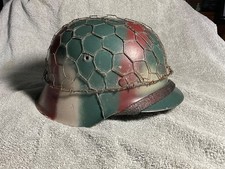 WW2 german camo camouflage Normandy chicken wire helmet M42 ET 66 REFURBISHED picture