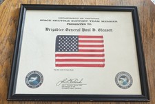 Vintage Space Shuttle Flown American Flag – Presentation to General Paul Gleason picture