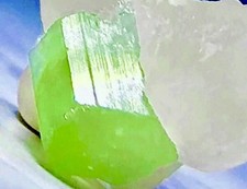 Brilliant Neon Green Tourmaline On Quartz Crystal Natural Raw Untreated Specimen picture