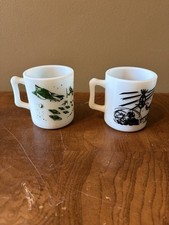 Vintage Hazel Atlas Buck Rogers Child’s Milk Glass Mugs. 1950's Space Age. picture