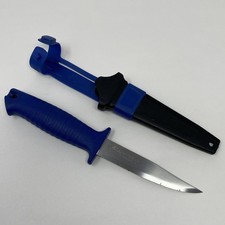 Frosts Mora Sweden Swedish Knife w/ Scabbard 4” Blade 8.5” Overall Blue Handle picture