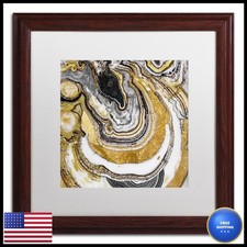 Trademark Fine Art 'Stone Prose' White Matted Wood Frame 16x16 picture