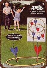 Vintage 1969 Jarts Lawn Darts Game Look Reproduction Metal Tin Sign Nostalgic Fo picture