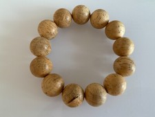 1PCS New 18mm Vietnam Agarwood Wood Round Beads Bracelet Bangle Men Gift HN13B picture