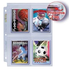 (10) Ultra Pro Toploader Size 4-Pocket Secure Pages - For Trading Card Binders picture