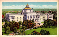 Postcard Washington D.C. Library Of Congress Linen 1932 White Border picture