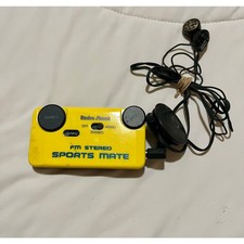 Vintage 1990 RadioShack Sports Mate Pocket FM Stereo Radio 12-138 Tested Yellow picture