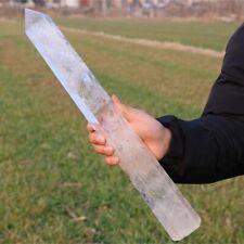 4.78lb Natural White Clear Quartz Obelisk Energy Cystal Point Wand Tower Reiki  picture