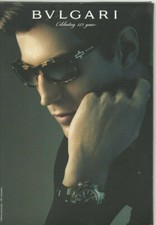GENUINE 2008 BVLGARI SUNGLASSES & WATCH ADVERTISING SIGN PRINTED IN ITALY 6x8