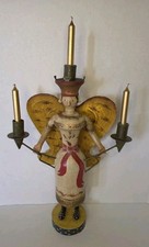 1930s Erzgebirge Lichterengel German Light Angel Christmas Folk Art Rare Feet picture