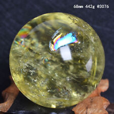 A3076-68mm-442g  Rainbow！NATURAL Citrine quartz crystal sphere ball healing picture