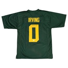 Bucky Irving Autographed Oregon (Green #0) Custom Stitched Jersey - JSA picture
