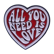 Classic Beatles-Inspired All You Need Is Love Heart Enamel Pin picture