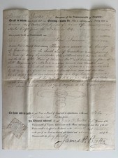 1819 Virginia Land Grant Signed by Governor James P. Preston – Greenbrier picture