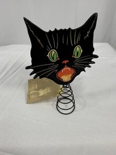 Vintage Bethany Lowe Halloween Sassy Scaredy Cat pumpkin stem topper new picture