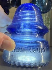 Cobalt Blue Hemingray Glass Insulator No19, With Bubbles picture