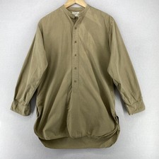 VTG FAULAT Shirt Mens 4 15.5 60s British Army Officer Uniform Canvas Beige picture