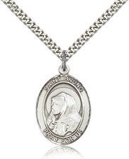 Saint Bruno Medal For Men - .925 Sterling Silver Necklace On 24 Chain - 30 D... picture