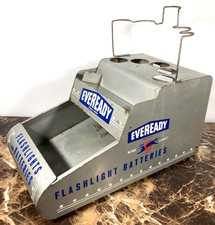 Eveready Flashlight Batteries Vintage Counter-Top Display Cabinet Case Nine Live picture