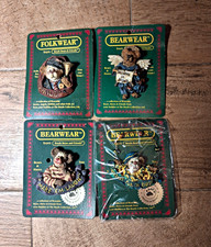 Boyds Bears & Friends Bear Pins Lot of 4 Glitter Multicolor Vintage 2000 MPNs picture