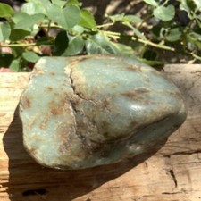 Siberian Jade Cobble Green Brown Nephrite Jade Stone Vitim River Siberia 1368g picture