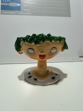 Vintage 1959 Holt Howard My Fair Lady Christmas Holly Head Vase Planter picture