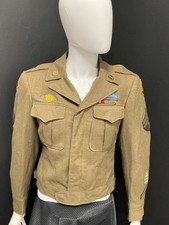 WW2 “Ike” Wool Field Coat Mens With Patches Size 36R US Vintage Army picture