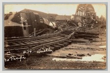 RPPC Pueblo CO ~ MoPac Missouri Pacific Railroad Wreck by Flood disaster picture
