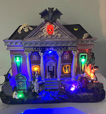 FG Square Animated Illuminated Condemned Courthouse Halloween Village House picture
