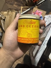 Rare Vintage Indian Motorcycle Hand Cleaner Glass Jar picture