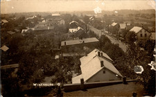 Winesburg Ohio RPPC Birds Eye Town View 1910 Harbaugh Canal Dover Photo Postcard picture